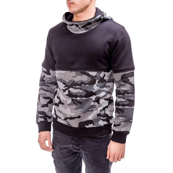 

fashion leisure camouflage loose hoodies men size 3xl thermel warm polyester clothes, Black;red