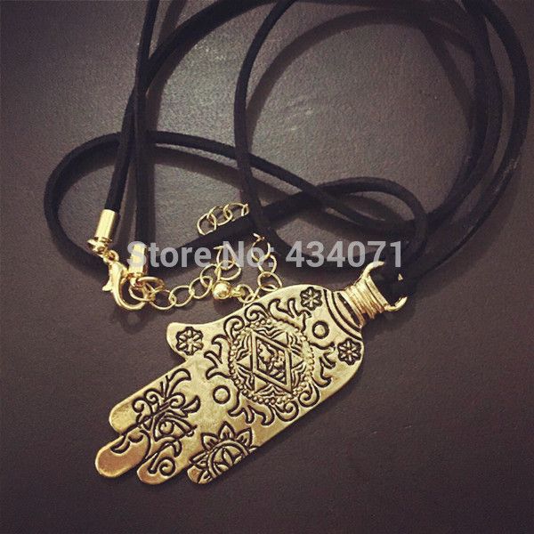 

accessories wholesale and the hand of fatima necklace exotic ethnic wind sweater chain, Silver