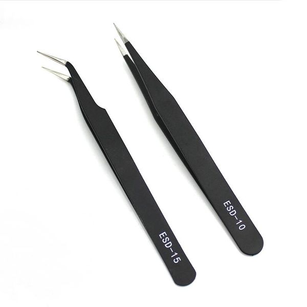 

12cm nail art stainless gel pick tools rhinestones gem decortion black eyelash tweezers anti-static diy hand clip jewelry tools