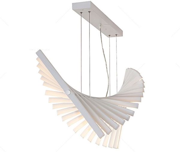 LED Postmoderno Ferro Acryl Nero Bianco Fishbone Lamparas De Techo Lustre Lampadario Illuminazione Per Foyer Camera MYY