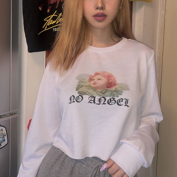 

women s designer hoodie autumn women's wear cartoon printing joker loose sweater, Black