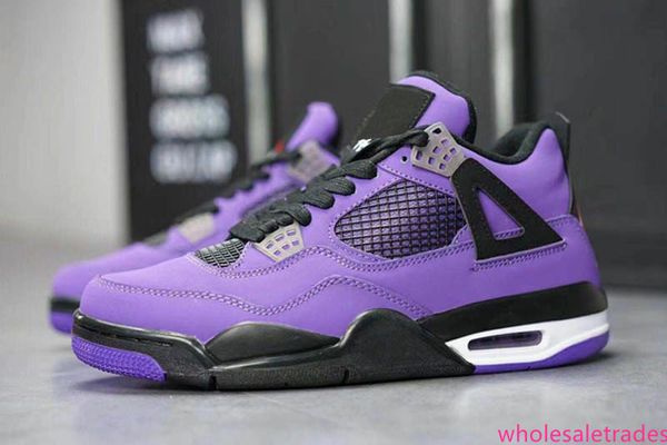 

travis scott x 4 4s cactus jack iv purple blue basketball shoes sports sneakers authentic basketball shoes size us 40-47