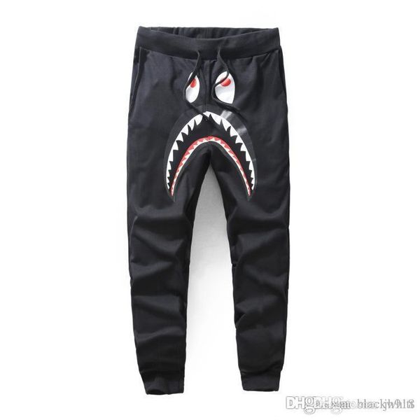 

2020 men's black grey shark pants trousers fashion harem pants autumn winter fleece sportswear long trousers jogger running sweatpant