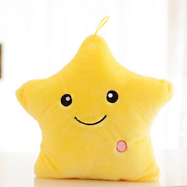 

34cm creative toy luminous pillow soft stuffed plush glowing colorful stars cushion led light toys gift for kids children girls