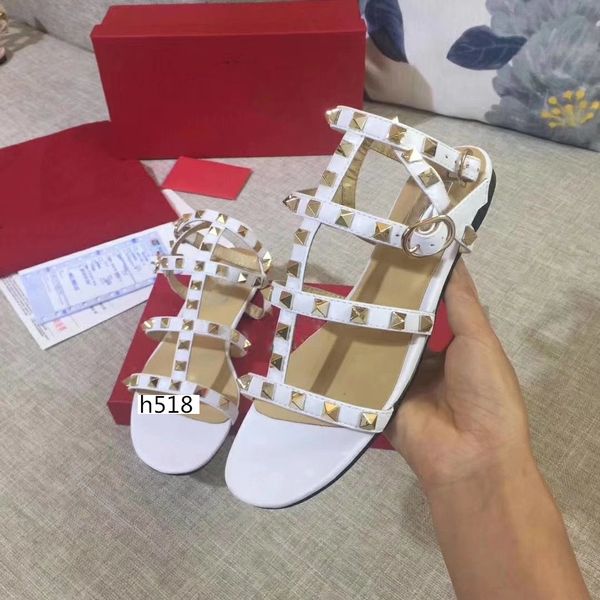 

high-quality designer fashion stud sandals genuine leather slingback pumps ladies fashion rivets shoesize 38, Black