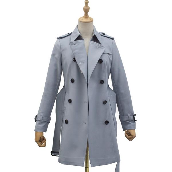 

street trench coat for women turn-down collar fashion double button coats female plus size, Tan;black