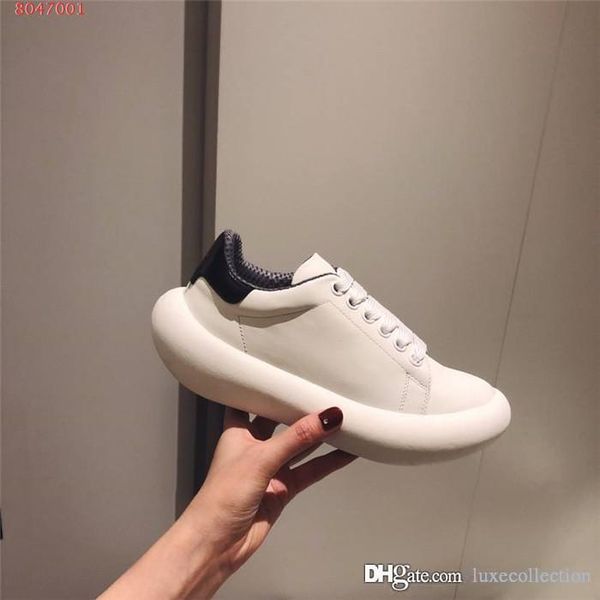 

autumn and winter latest female recreational board shoe low - lace-up to move small white shoe with thick bottom,with box 35-40, Black
