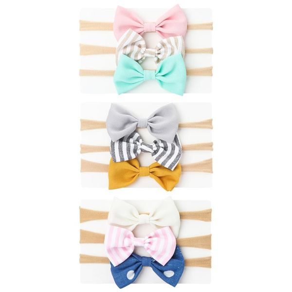 3Pcs//set HOT Baby Girls Infant Flower Bow Headband Hair Band Colorful