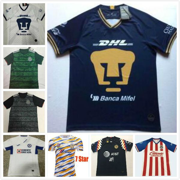 

dhl 2019 liga mx club america soccer jersey 19 20 mexico o.peralta home away football jerseys chivas guadalajara shirt, Black;yellow