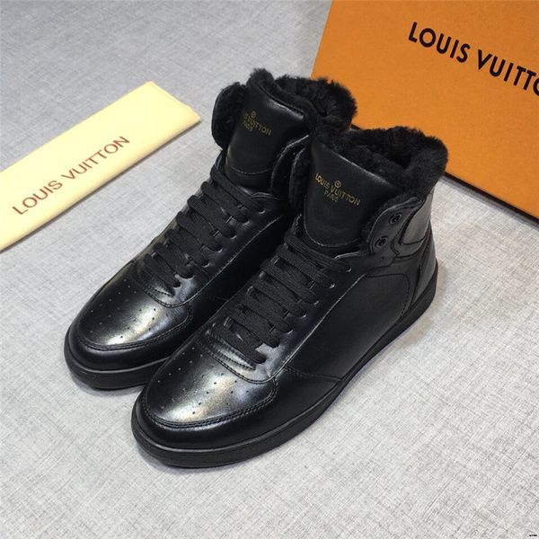 

20sw 2019 european men's shoes high casual shoes men fashion flats shoes sapatos homens chaussure homme, Black