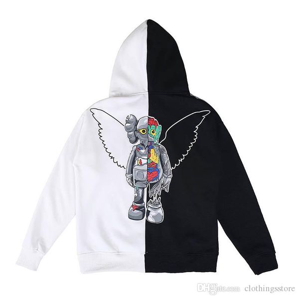 

ws классический tide brand толстовка мужская толстовка конструктора моды тонкий толстовка luxury doll печати hoodie тенденции моды сращивани, White;black