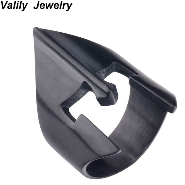 

valily jewelry mens ring spartan helmet mask rings stainless steel fashion cool finger band ring black color anel masculino, Silver