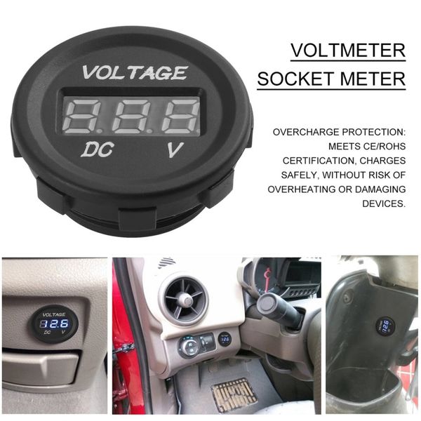 

new waterproof 12v-24v motorcycle led digital display voltage socket meter charger socket power outlet for car boat marine hot