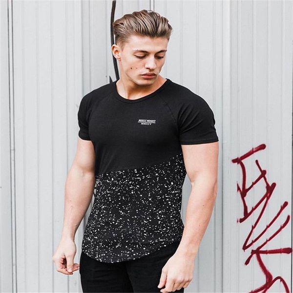 

new summer mens fashion slim fitness o neck short sleeve muscle mans tee t-shirt casual cotton t shirt, White;black