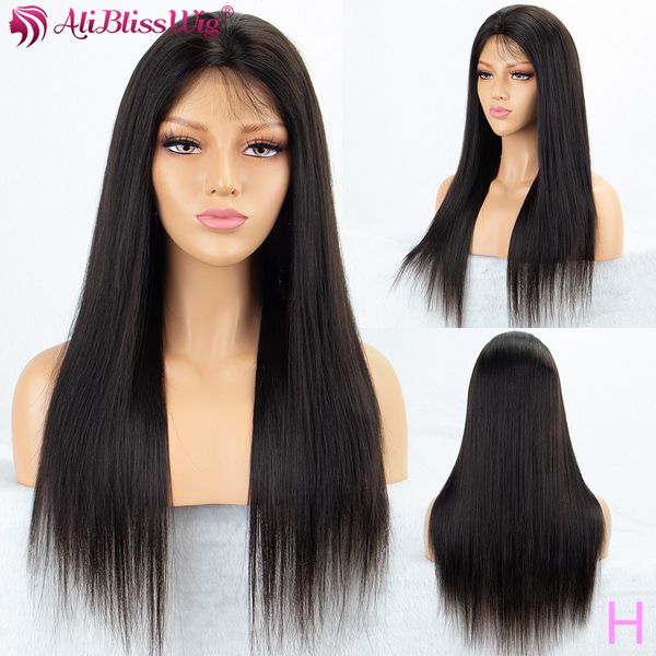 

13x6 straight lace front wigs for black women 150% density remy lace front human hair wigs pre plucked deep part wig, Black;brown