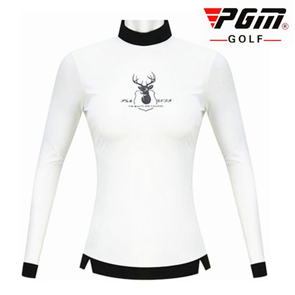 

new pgm golf clothes ladies' fall/winter costumes long sleeve t-shirt slim fit golf set women, Black;blue