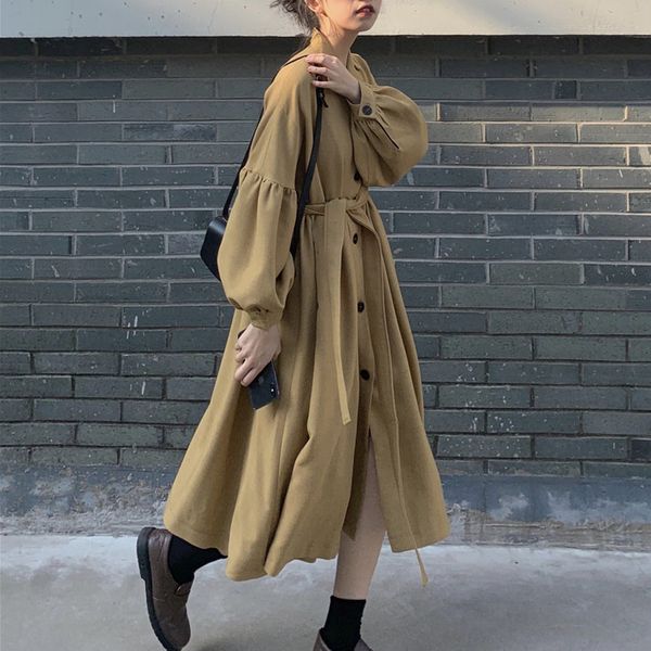 

slim long sleeve coat a007, Tan;black