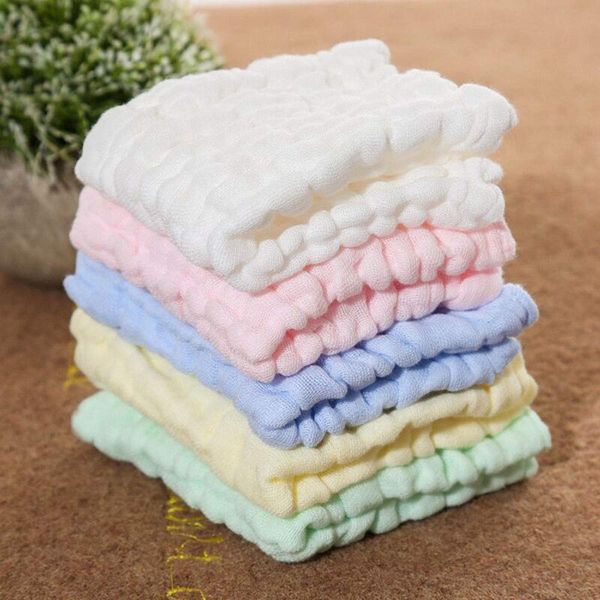 

newborn natural cotton face towel, washable cloth, soft absorbent baby towel, crepe cloth, 10 packs of mixed colors, 12x12 inch
