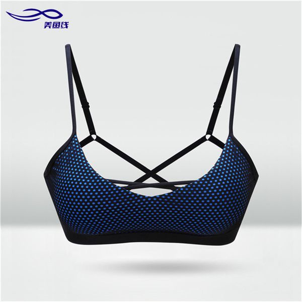 

mermaid curve 2017 new style mesh double cloth women sports bra back cross comfortable sport fitness tank yoga bra, White;black