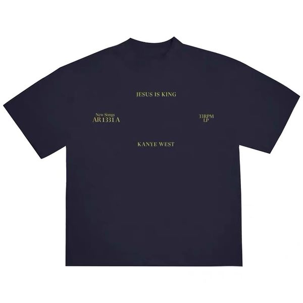 

20ss иисус есть царь винил футболка с коротким рукавом тройник футболка с коротким рукавом высокое качество пара женщин мужские дизайнер руб, White;black