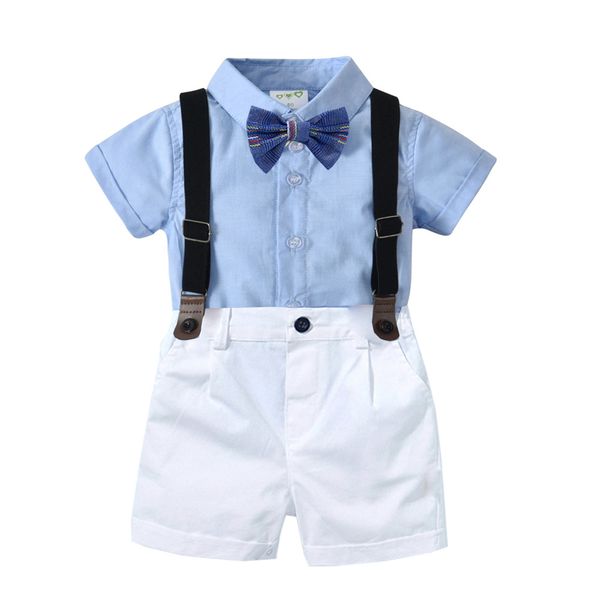 

spring-summer infants and young childrens cotton shirt pants suit strap baby birthday dress