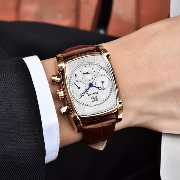 

BENYAR Спорт Военные Мужчины Часы 2019 Top Luxury Brand Man Chronograph Кварцевый часы Кожа Army Мужско