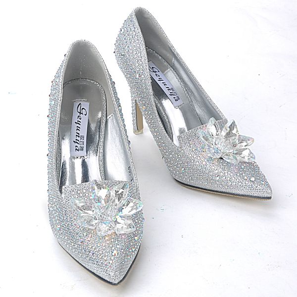 

fashion 2018 new rhinestone shoes with 11cm thin high heel stiletto shoes for spring autumn pointed toe leather, Black