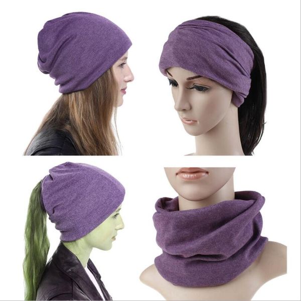 

women ponytail beanies winter slouchy solid hat warm horsetai beanie ski outdoor hip-hop soft stretch cotton cap lxl1292a, Blue;gray