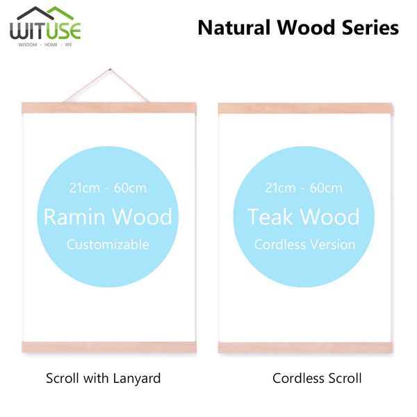 

magnet natural wooden hanger diy picture canvas print poster scroll artwork p frame teak/ ramin/mfd with lanyard/cordless