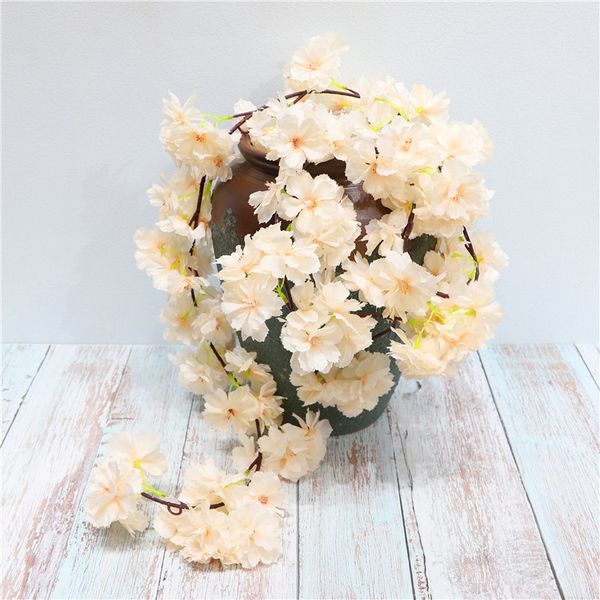 

2pcs/lot simulation cherry blossom cane ratten encrypted persian flower vine wedding home festival decoration decorative flower