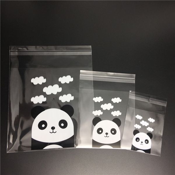 

100pcs panda self-adhesive cookies bag 3 sizes wedding candy bags party supplies decoration transparent biscuits packaging