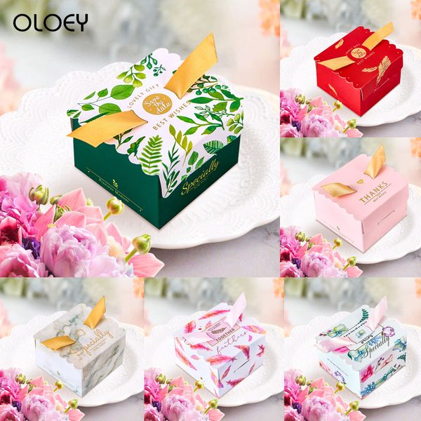 

10pcs/lot european small fresh wedding supplies square candy gift box christmas candy box christmas gift with handles