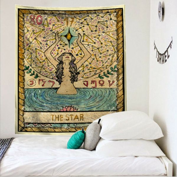 

sun and moon tarot card pattern psychedelic tapestry indian hippie mandala wall hanging home decor