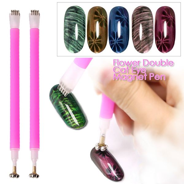 

2019 nail art tools magnetic pen magnet to nails diy 3d magic pens for cats eyes polish painting 1 pcs, Red;pink