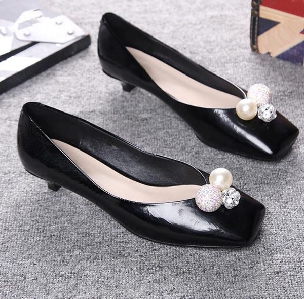 

women's shoes in spring and autumn low heel square head @ui22, Black
