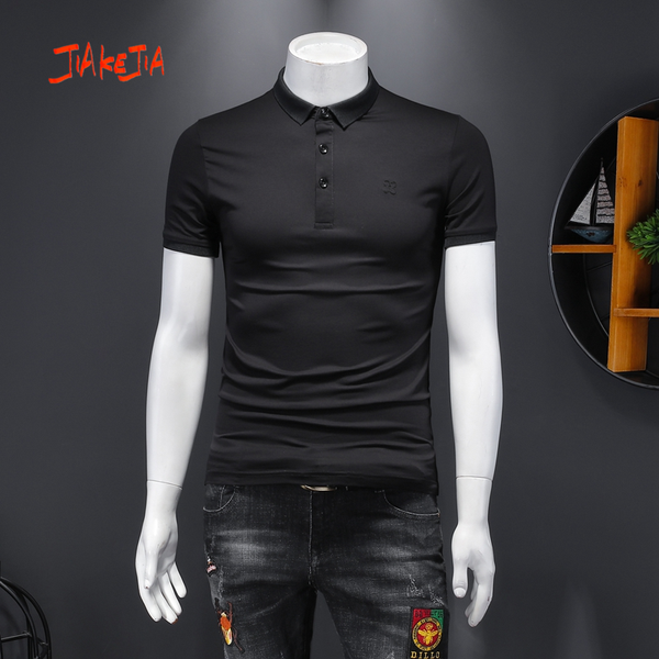 

2020 summer mercerized cotton man shirt solid applique men shortsleeve shirt breathable -shirt cotton men's, White;black