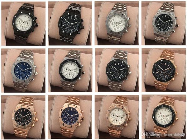 

2019 new2017 Все Subdials Work Мужские часы Нержавеющая сталь Кварцевые наручные часы Секунд