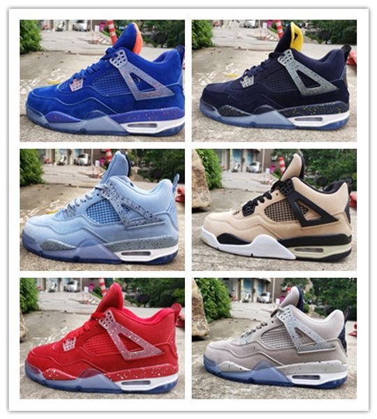 

new 4 iv blue red white grey low men basketball shoes sports sneakers 4s trainers outdoor wholesale size 7-13, Black