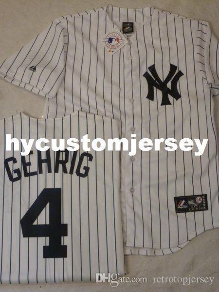 

custom majestic new york #4 lou gehrig "w/name" sewn baseball jersey mens stitched jerseys big and tall size xs-6xl for sale, Black;blue