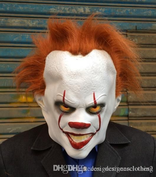 

clown echo mask cos head cover electroplating mask cosplay costume movie stars party stage clown latex mask, Silver