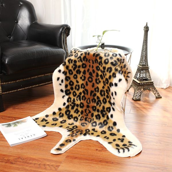 

leopard printed rug cow leopard tiger printed cowhide faux skin leather nonslip antiskid mat 85x100cm animal print carpet