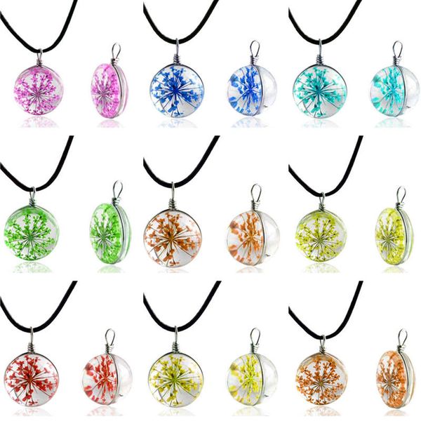 

plant dried flower gypsophila star necklace diy creative personality pendant djn66 mix order pendant necklaces jewelry, Silver