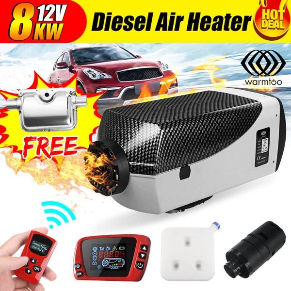 

8kw 12v air diesel heater car heater fuel pump lcd thermostat switch 2 air outlet warming equipment for trucks boats rv