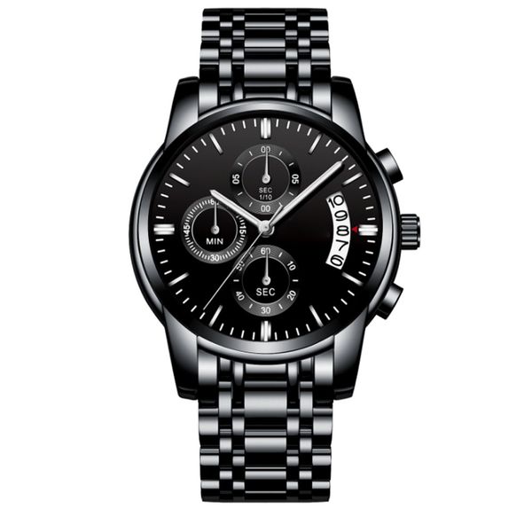 

2020 мод мужских часы новая многофункциональная водонепроницаемая мужских часы светящегося кварц бабочка пряжка стальной лента, Slivery;brown