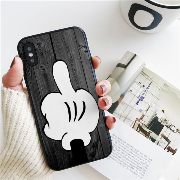 

coque luxury finger wood cover for iphone 11 pro xs max xr case for iphone 8 7 6s plus 5s se 5 case soft silicone cover.