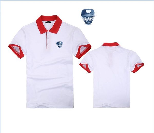 

stand collar polo t shirt unkut mens hip hop fashion new style, White;black