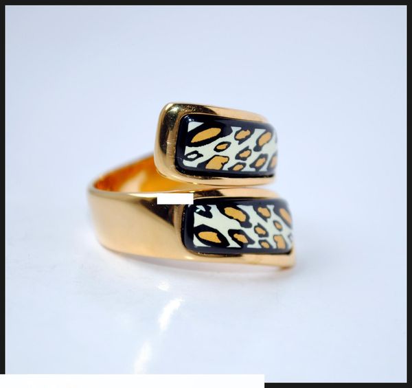 

leopard серия кольца 18k позолоченной эмали двойного изогнутое кольцо верхнего качество кольца для женщин группы кольца для подарка, Silver
