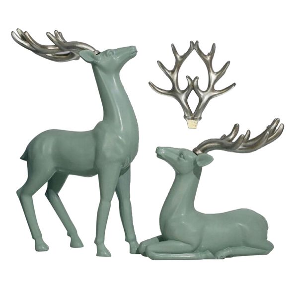 

2pcs рождество deer статуя смола олени фигурка новоселье подарки
