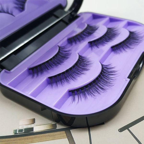 

3d mink false eyelashes 3 pairs of natural thick, long, thin, nude makeup soft and comfortable wear effects can be repeatedly used repeatedl