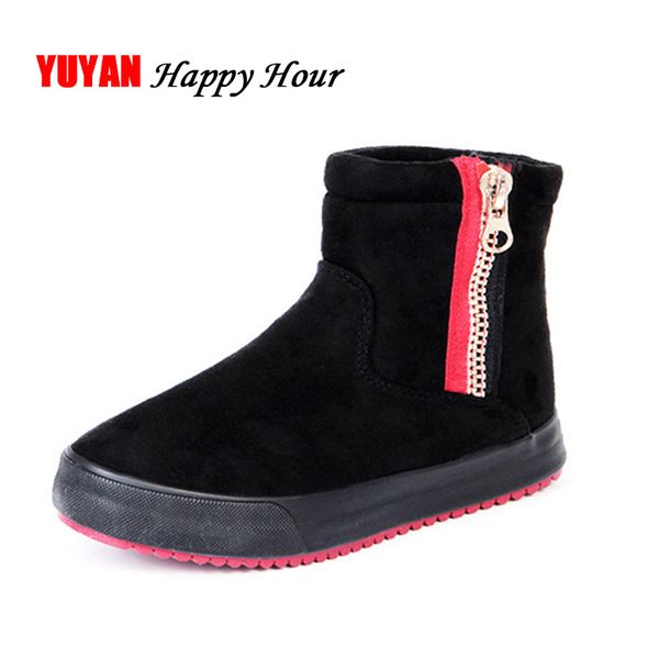 

2019 snow boots women winter shoes plus warm boots for cold winter fashion brand women's ladies brand ankle botas a324, Black